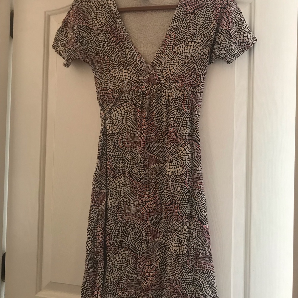Red, black, and cream snakeskin-esque dress!